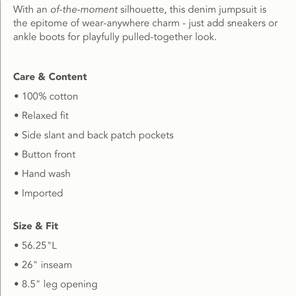 Anthropologie | AYA DENIM UTILITY JUMPSUIT | Sz S - Picture 10 of 11